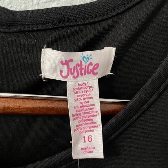 NWT Justice Black Sleeveless Sequin Dress Youth Girl's Size 16 Stretch Classic - Picture 5 of 9